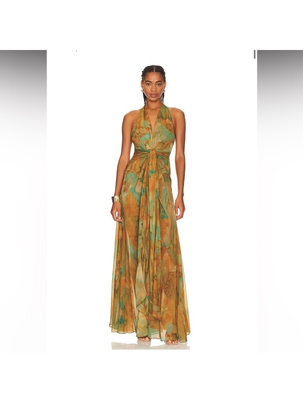 Ronny Kobo Leil Dress green maxi medium